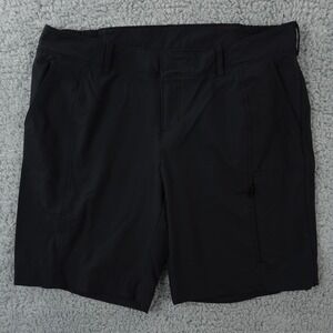Athleta Shorts Womens 10 Black Palisade Elastic Back Hiking Outdoors UPF Trail